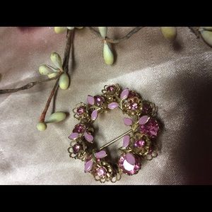 💕BUNDLE ME! Vintage Pink Rhinestone Brooch Oooh!